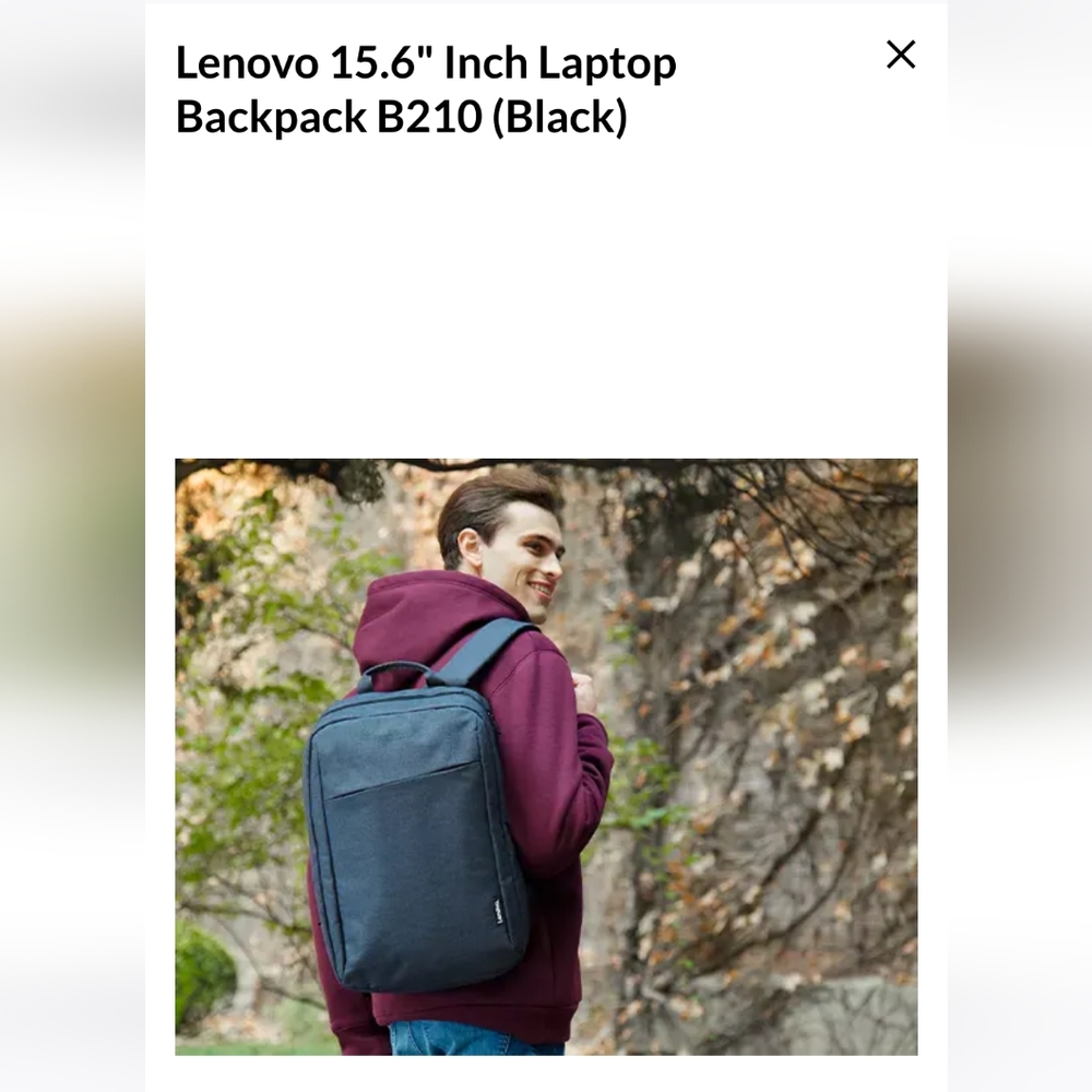 New!! Sealed With Tag! Lenovo 15.6" Laptop Backpack B210 Black (ECO) School NWT!